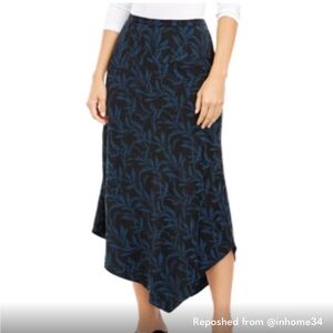 3/$25 Alfani Asymmetrical Blue and Black Midi Skirt Casual
